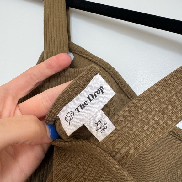 The Drop Green Sheath Midi Dress with Square Neck - Picture 4 of 5